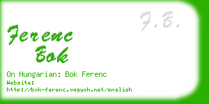 ferenc bok business card